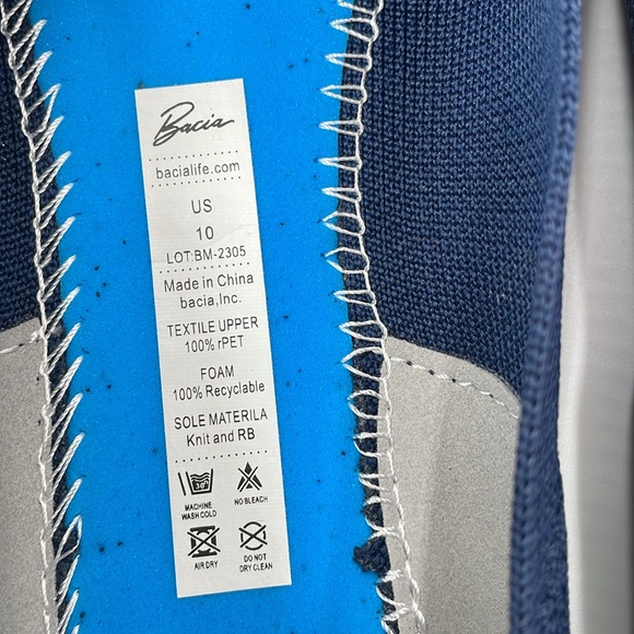 Bacia Night Blue Knit Ballet Flat Slip On Washable Shoes Extra Insoles - Size 10 - Picture 9 of 15